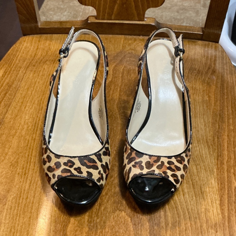 Nine West Leopard Print Slingback Heels
